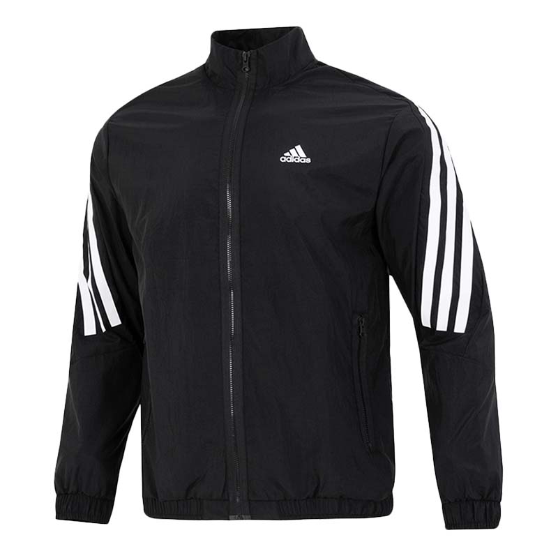 Adidas阿迪达斯夹克男装立领防风运动服三条纹外套HJ9944