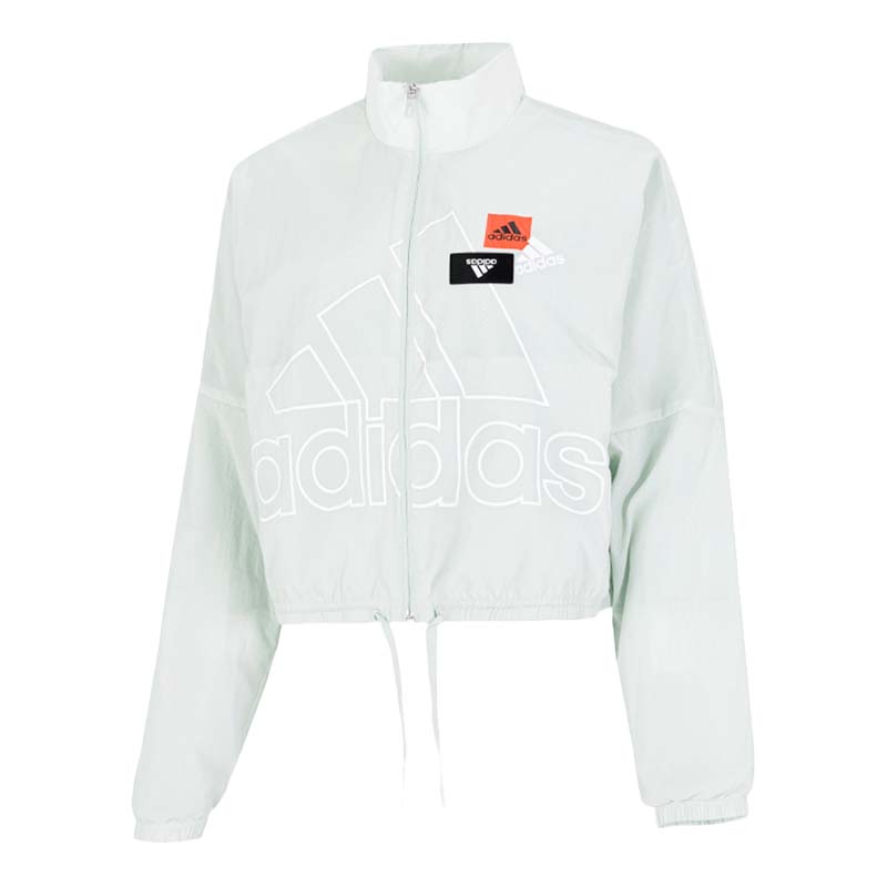 Adidas阿迪达斯外套女装大logo训练外套立领运动服HM5290