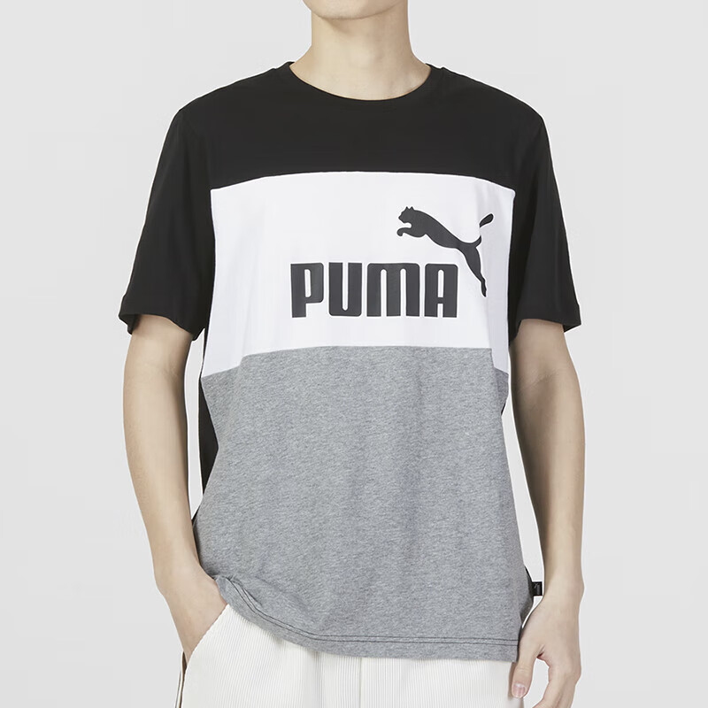 彪马（PUMA）t恤男男装运动服简约休闲服宽松透气跑步训练短袖 677859-01